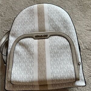 Michael Kors Cream and Tan Backpack